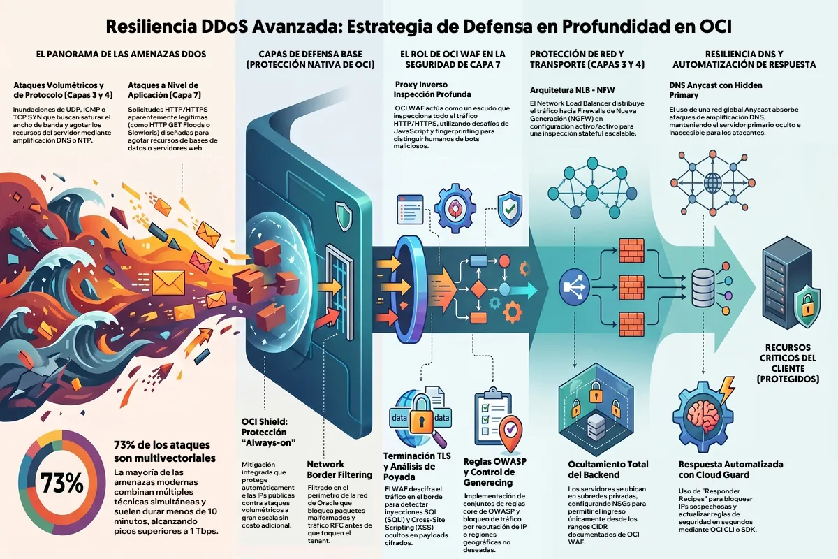 Arquitectura de resiliencia avanzada contra ataques DDoS en OCI